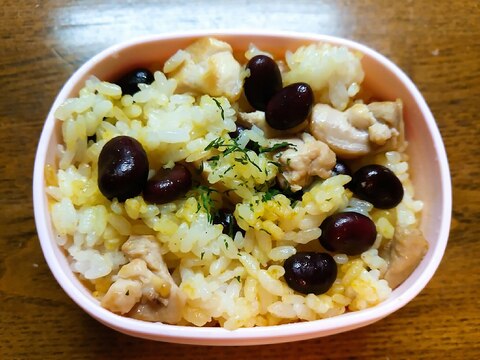 赤空豆と鶏もも肉のカレーご飯